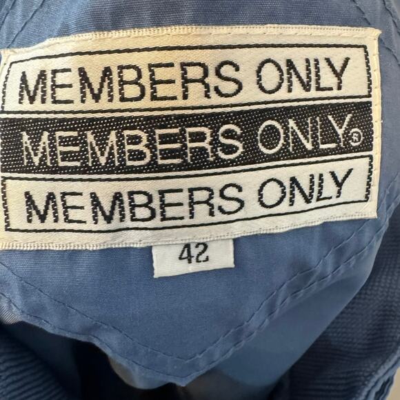 Vintage Members Only Blue Bomber Jacket Size 42 Made in Hong Kong 80s Style - Picture 6 of 9